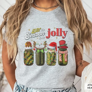 Canned Pickles Sweatshirt, Canning Season Sweatshirt, Pickle Lovers Sweater, Cute Pickle Sweatshirt, Pickle Jar Sweatshirt, Santa Pickle Tee