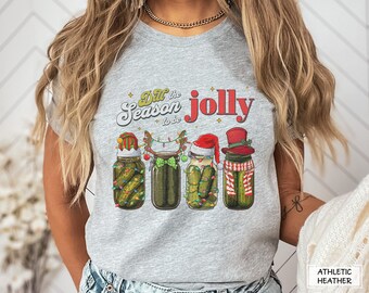Sweat-shirt cornichons en conserve, sweat-shirt de la saison de mise en conserve, pull Pickle Lovers, sweat-shirt cornichon mignon, sweat-shirt Pickle Jar, tee-shirt Santa Pickle