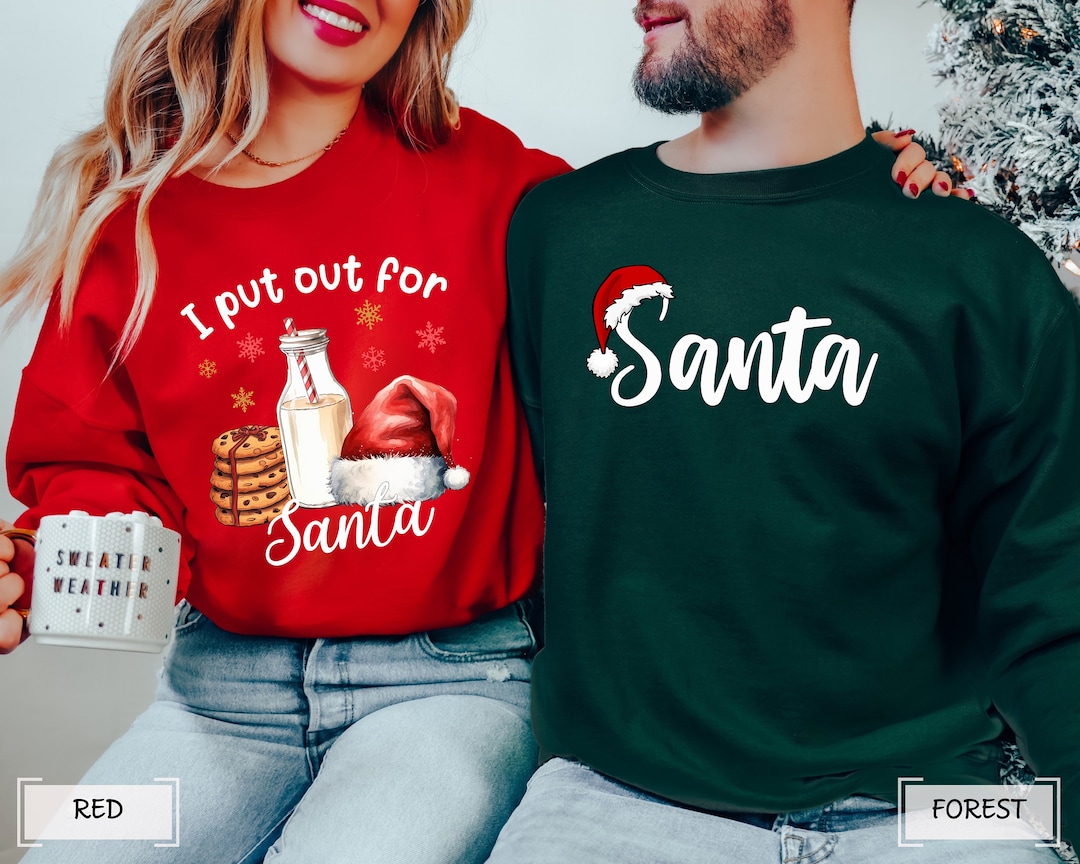 Ugly Christmas Sweater Couple, Couple Matching Outfit, I Put Out for Santa, Couple Christmas