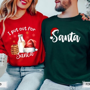 Ugly Christmas Sweater Couple, Couple Matching Outfit, I Put Out for Santa, Couple Christmas Pajamas, Christmas Party Sweatshirt, Mr. & Mrs.