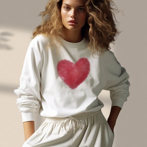 Heart Sweatshirt, Garment-Dyed Sweatshirt,Heart Shirt, Heart Sweater, Love Shirt, Valentine&#39;s Day Sweatshirt, Valentine&#39;s Day Shirt, Gift