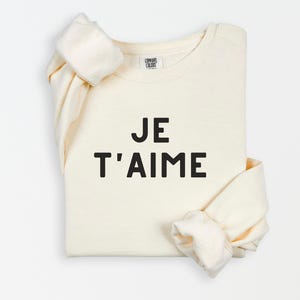 Bluza Je t-aime, Lekka bluza z okrągłym dekoltem, Bluza Paris, Koszulka Je t-aime, Koszulka wakacyjna Paris, Prezent Paris