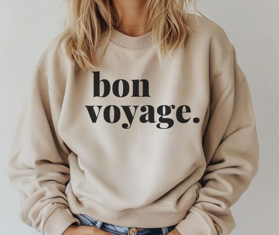 Bon Voyage Crewneck Sweatshirt, Travel Adventure Apparel