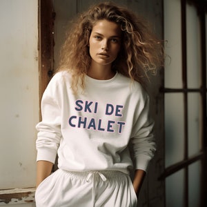 Sweat-shirt teint en vêtement Ski de Chalet, Chemise Ski de Chalet, Chemise de ski, Sweat-shirt de ski, Chemise Aspen, Sweat-shirt d’hiver, Sweat-shirt tendance