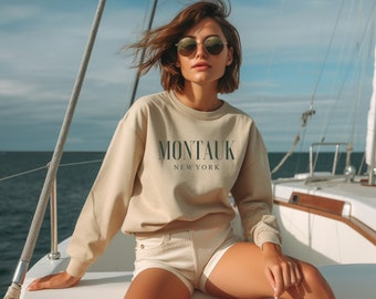 Montauk New York Crewneck Sweatshirt, Hamptons Style