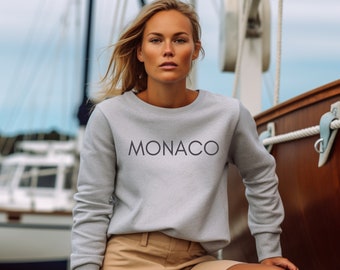 Monaco Crewneck Sweatshirt, Preppy French Style