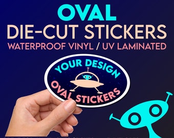 Custom Oval Die-Cut Stickers: Waterproof Vinyl, UV Laminated