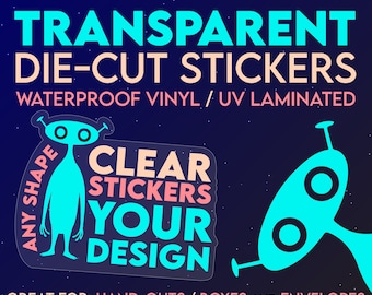Custom Transparent Die-Cut Stickers: Waterproof Vinyl, UV Overlaminate
