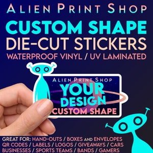 Custom Shape Die-Cut Stickers: Waterproof Vinyl, UV Laminated
