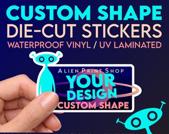 Custom Shape Die-Cut Stickers: Waterproof Vinyl, UV Laminated