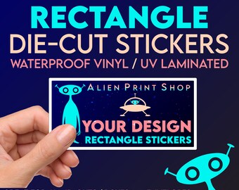 Custom Rectangle Die-Cut Stickers: Waterproof Vinyl, UV Laminated