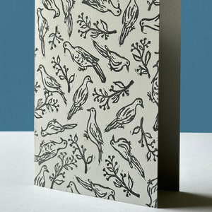 Handprinted Card, Mourning Dove Card, Bird Card, Handmade Card, Handprinted Artwork, Printmaking Card