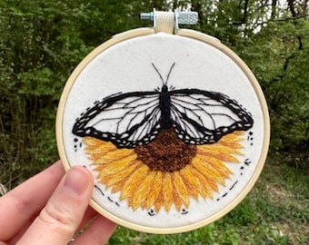 ひまわりの刺繍 - 手作り刺繍 - 刺繍キット - 壁飾り - 誕生日