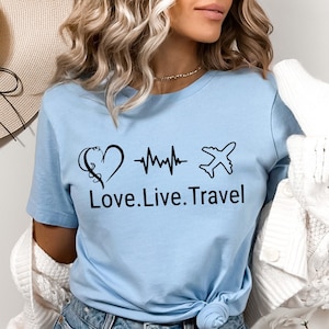 Live Love Travel Tee,Adventurer T-Shirt,Usa Travel Gift,Traveler Mom T-Shirt,Summer Travel Shirt,Kids Airplane Shirt,Traveler Girl Shirt