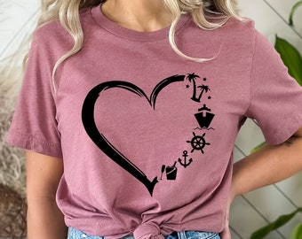 Cruise Distressed Heart Shirt,Cruise Life Shirt,Cruise Vacation Tee,Family Cruise Matching shirt,Summer Friend T-shirt,Cruise Squad Shirt