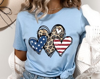 American Flag Heart Shirt, American Flag Shirt, Patriotic Shirt, USA Shirt, July 4th Shirt, Women's American Flag Shirt, 4th of July Shirt