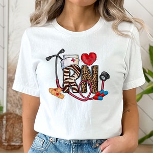RN leopard Shirt, Leopard Print Nurse Life,Registered Nurse Shirt, RN Shirts, Nurse Week Shirt, CNA Shirt, Nursing, Nursing School Tee