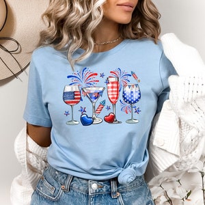 4th of July wine glasses Shirt, 4th Of July Shirt, Fourth of July, Sunflower America Shirt, Memorial Day Shirt, Independence Day Shirt