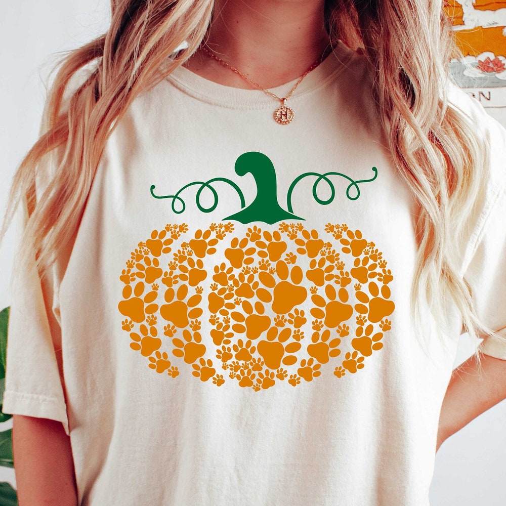 Paw Pumpkin Shirt,Paw Print Shirt, Pumpkin Dog Shirt, Dog Thanksgiving Shirt,Retro Pumpkin,Thanksgiving Sweatshirt,Dog Thanksgiving Shirt Onlytee
