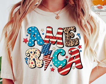Red White and Blue, America Tee, Fourth of July Shirt T-Shirt, USA shirt, Summer BBQ t-shirt,Women&#39;s 4th of July,America 4th of July Shirt