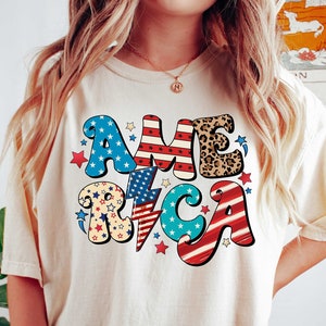Red White and Blue, America Tee, Fourth of July Shirt T-Shirt, USA shirt, Summer BBQ t-shirt,Women&#39;s 4th of July,America 4th of July Shirt