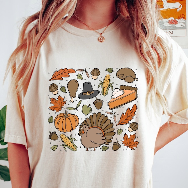 Thanksgiving Doodles Pumpkin Leaves Sweatshirt,Happy Turkey Day Hoodie,Thanksgiving Sweatshirt,Peace Sign TurkeyShirt,Funny Fall Sweatshirt