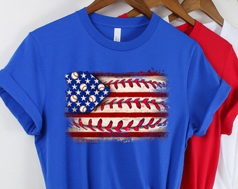 Patriotic Baseball Shirt, Baseball Mom Shirt, Bandana Shirt, Patriotic Shirt, American Flag Shirt,4th Of July Shirt, Baseball Flag Shirt