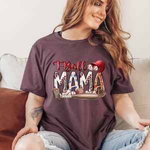 Tee-Ball Mom T Shirt, Mom Shirt, Baseball Mom Shirt, Tball Mom Shirt, T-Ball Mom Shirt, Teeball Mom Shirt, Tee Ball Leopard Print Shirt