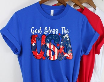 God Bless The USA Shirt, 4th of July Gift, American Pride Shirt, 4th of July Shirt for Women and Men, Patriotic Shirt, American Flag Shirt