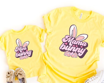 Mama Bunny Shirt, Mini Bunny Shirt, Mama MIni Easter Shirt, Mommy and Me Shirt, Mama MIni Bunny Matching Outfit, Easter Toddler Shirt