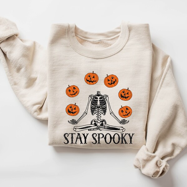 Pumpkin Halloween Sweatshirt, Skeleton Halloween Shirt, Pumpkin Shirt, Fall Sweatshirt for Women,Halloween gift for woman