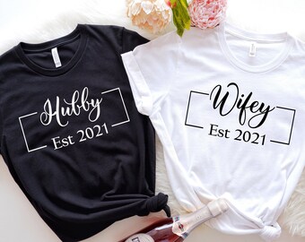 Couple EST Shirt, Hubby Shirts, Couple Shirts, Honeymoon Shirts, Matching Shirts, Wife and Husband Shirts, Bride and Groom Shirts