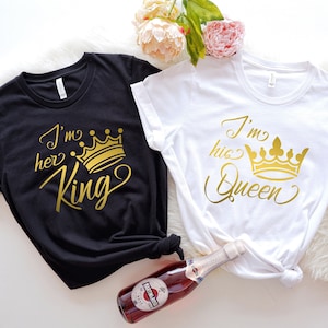 Her King His Queen Shirt , Wedding Party Shirts , Couples Shirts , King Queen Shirts , Honeymoon Shirts , His and Hers Shirt