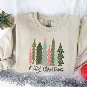 Christmas Sweatshirt, Christmas Sweater, Christmas Crewneck, Christmas Tree Sweatshirt, Holiday Sweaters for Women, Winter Sweatshirt
