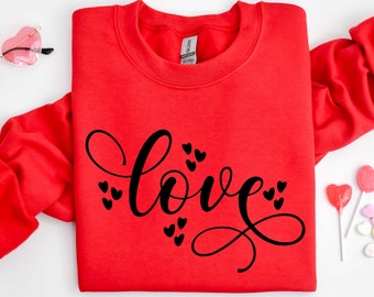 Love Sweatshirt, Love Valentines Sweatshirt, Retro Love Sweatshirt, Valentine's Day Sweatshirt, Valentines Day Gift Hoodie, Valentine Hoodie