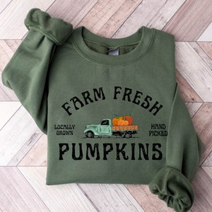 Farm Fresh Pumpkins Fall Women sweatshirt, Thanksgiving sweater, Fall Pumpkin, Fall Tee, Pumpkin Patch, Autumn Tee, Halloween Women sweater