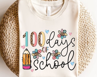 100 Tage der Schule Shirt, 100 Tage Shirt, 100. Tag der Schulfeier, Schüler Shirt, Schulanfang Shirt, Geschenk für Lehrer