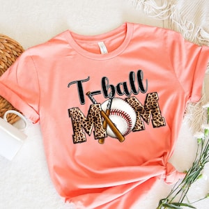 Tee-Ball Mom T Shirt, Mom Shirt, Baseball Mom Shirt, Tball Mom Shirt, T-Ball Mom Shirt, Teeball Mom Shirt, Tee Ball Leopard Print Shirt