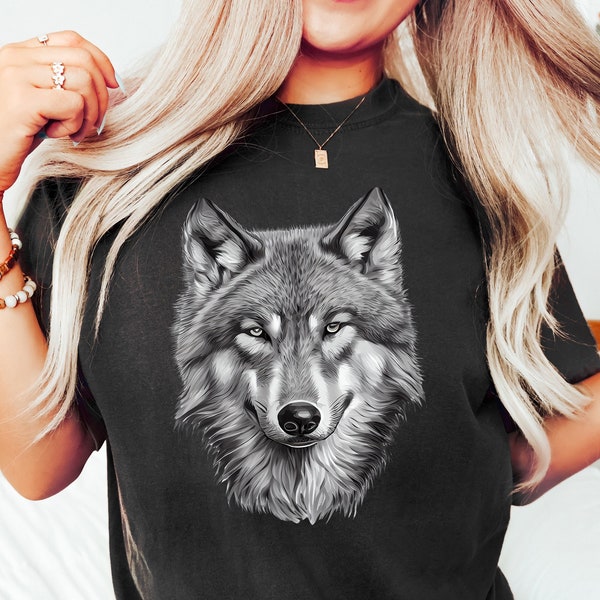 Wolf Shirt, Wolf Lover Shirt, Wolf Moon Shirt, Wolf Mountains Shirt, Camper Shirt, Wolf Camping Shirt, Wolf Nature Shirt, Nature Camping