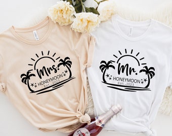 Mr and Mrs Just Married Shirt, Mr and Mrs Shirts For Honeymoon, Just Married Shirts For Couples, Couples Honeymoon Shirts , Mr and Mrs Shirt