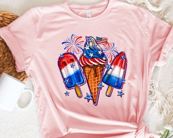 4th of July ice creams Shirt, 4th Of July Shirt, Fourth of July, Sunflower America Shirt, Memorial Day Shirt, Independence Day Shirt