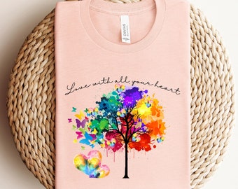 Vibrant Rainbow Tree Shirt, LGBTQ+ Pride Shirt, LGBT Pride Shirt, Be Kind Rainbow Shirt, Inspirational Shirt, Kindness Shirt, Equality Shirt