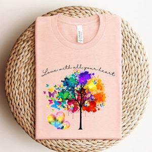 Vibrant Rainbow Tree Shirt, LGBTQ+ Pride Shirt, LGBT Pride Shirt, Be Kind Rainbow Shirt, Inspirational Shirt, Kindness Shirt, Equality Shirt