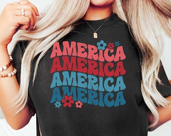 Groovy America Fourth Of July Shirt,4th Of July Shirt,Fourth of July,Sunflower America Shirt,Memorial Day Shirt,Independence Day Shirt