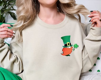 St Patrick's Day Embroidery Sweatshirt, Irish Sweatshirt, Irish Embroidery Hoodie, Shamrock Shirt, St Paddy's Day Hoodie