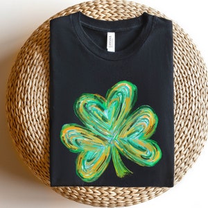 Cute St Patricks Four Leaf Clover Shirt,Watercolor St Patrick Tshirt, St Patricks Day,Shamrock Sweatshirt,Gift For St Patricks