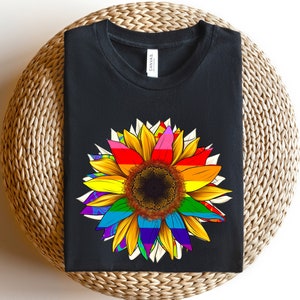 Sunflower Shirt, Rainbow Sunflower Shirt, LGBTQ Pride Shirt,Leopard Prints LGBTQ Shirt,Flower LGBTQ Shirt,Colorful Sunflower Shirt,Pride Tee