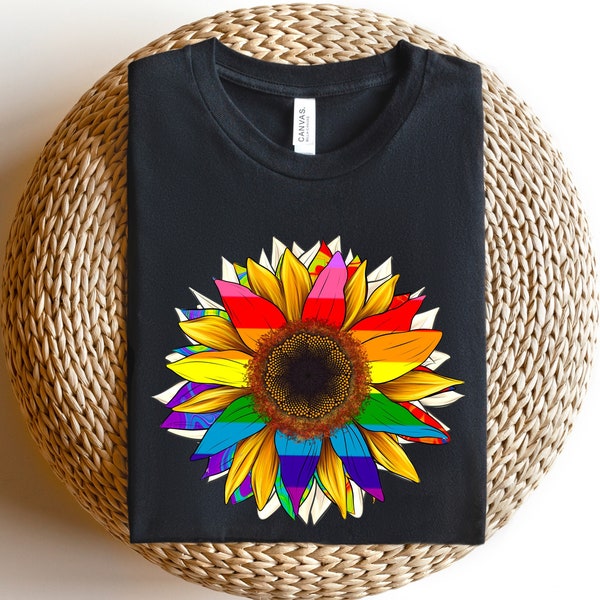 Sunflower Shirt, Rainbow Sunflower Shirt, LGBTQ Pride Shirt,Leopard Prints LGBTQ Shirt,Flower LGBTQ Shirt,Colorful Sunflower Shirt,Pride Tee