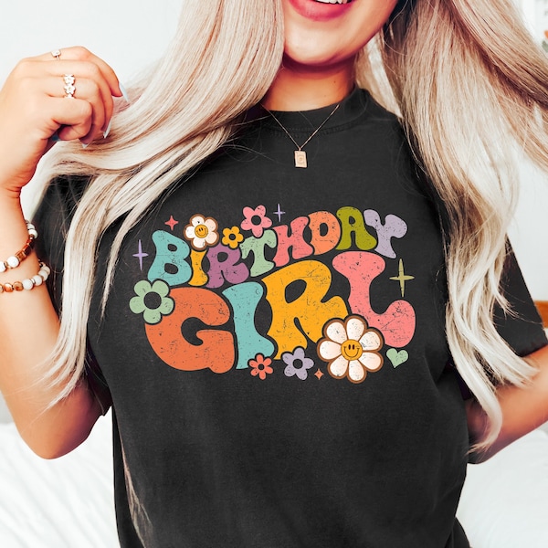 The Birthday Girl Flower Shirt,Birthday Party Girl Shirt,Birthday Squad Shirt,Youth Birthday Girl Shirt,Birthday Shirt, Birthday Girl Shirts