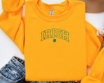 St Patrick's Day Embroidery Sweatshirt, Irish Sweatshirt, Irish Embroidery Hoodie, Shamrock Shirt, St Paddy's Day Hoodie